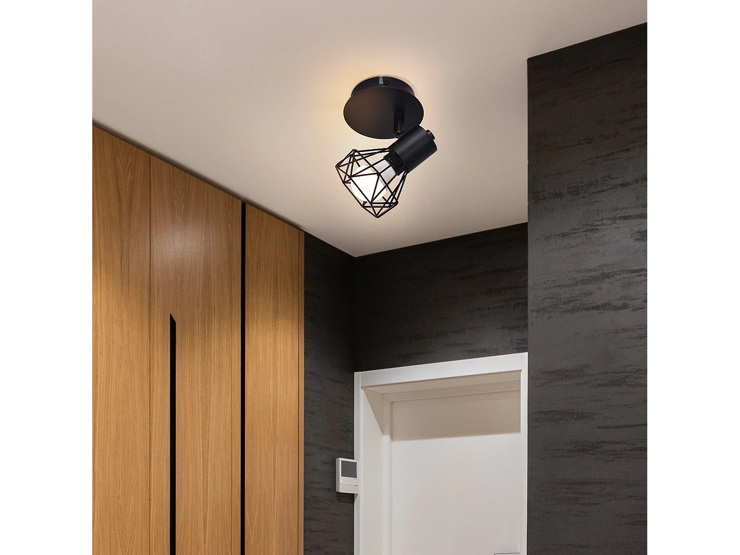 Spots De Plafond Spot De Plafond Noir Plafonnier Rétro E14 Orientable 1 Ampoule 350° 40w