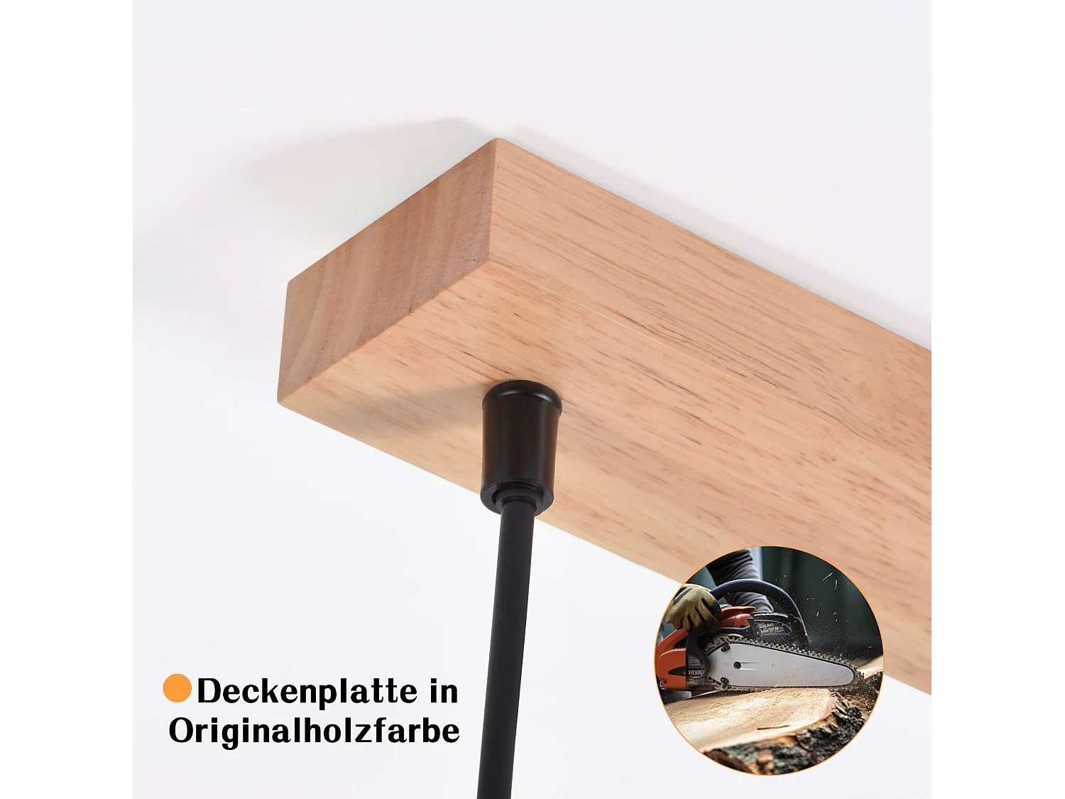 Suspension NETTLIFE pour table à manger, lampe suspendue en verre, lampe de table à manger vintage, suspension en bois, 4 flammes en verre fumé, E27