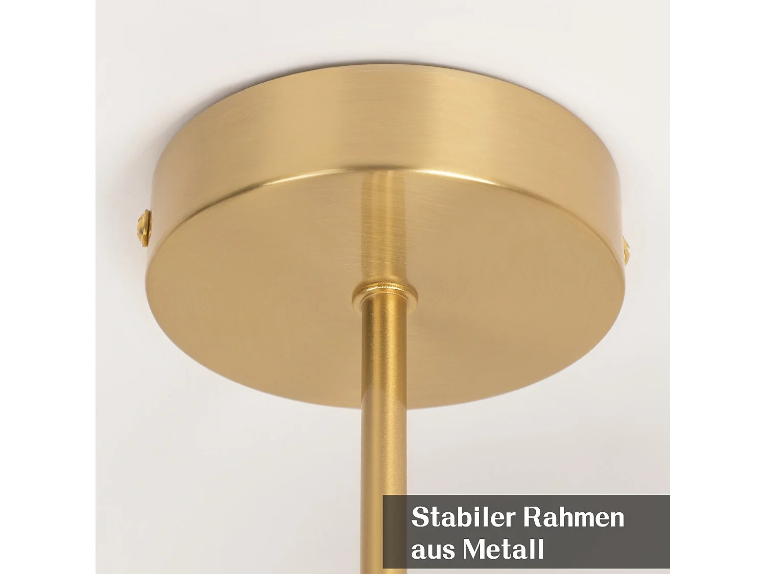 Plafonnier NETTLIFE en verre pour couloir : Plafonnier vintage E27 pour couloir en boule dorée en verre à 2 lumières