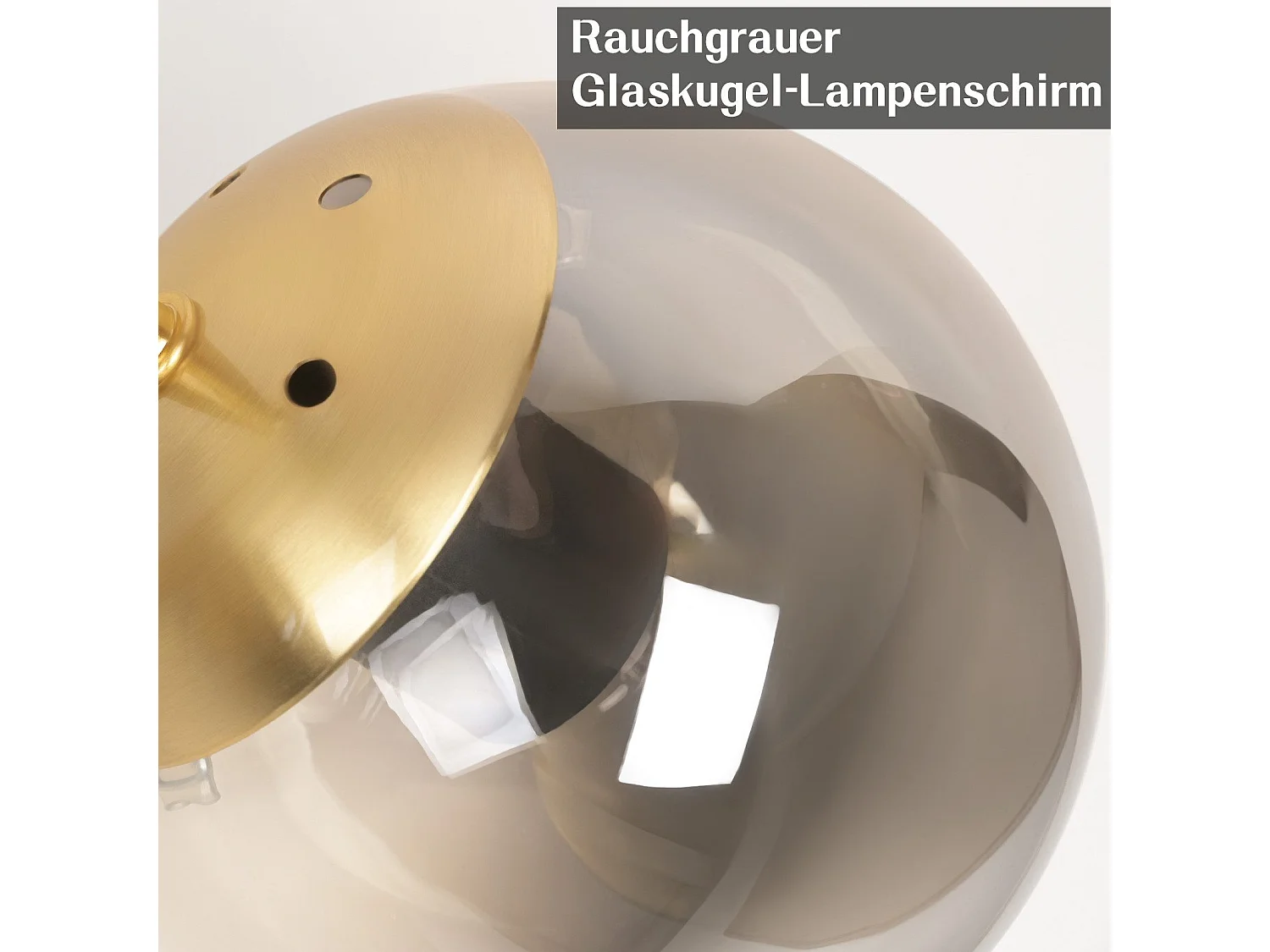 Plafonnier NETTLIFE en verre pour couloir : Plafonnier vintage E27 pour couloir en boule dorée en verre à 2 lumières