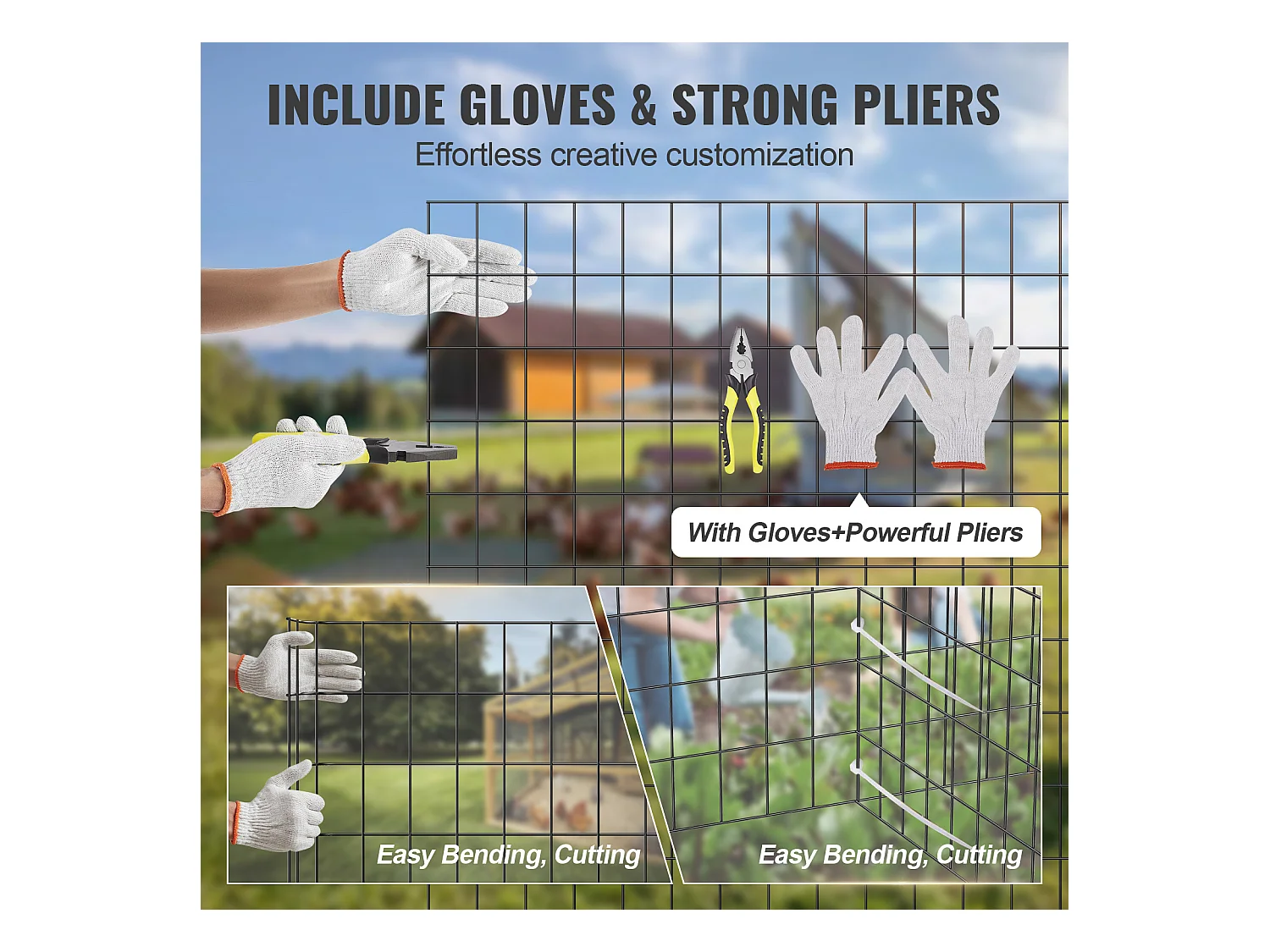 Rouleau de Treillis Métallique Galvanisé SucceBuy Hardware Cloth, Grillage à Poules de Calibre 16, Treillis Métallique Enduit de Vinyle