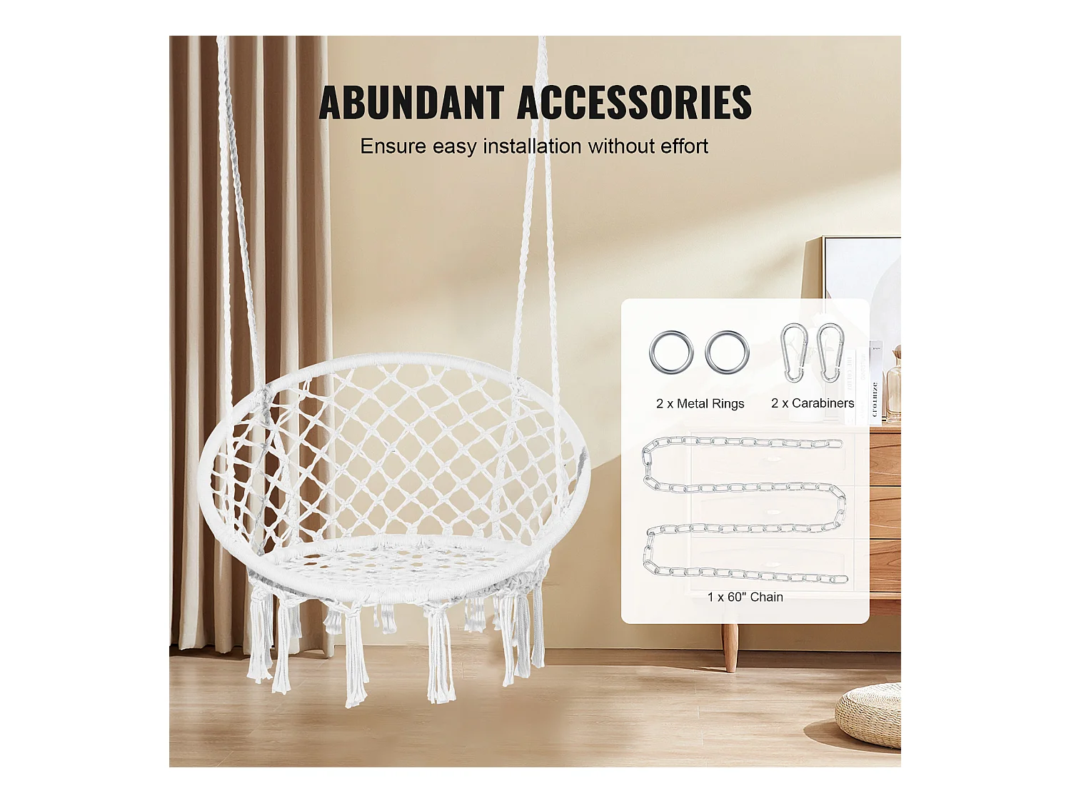 Fauteuil Suspendu Chaise Hamac Suspendue SucceBuy 149.69kg