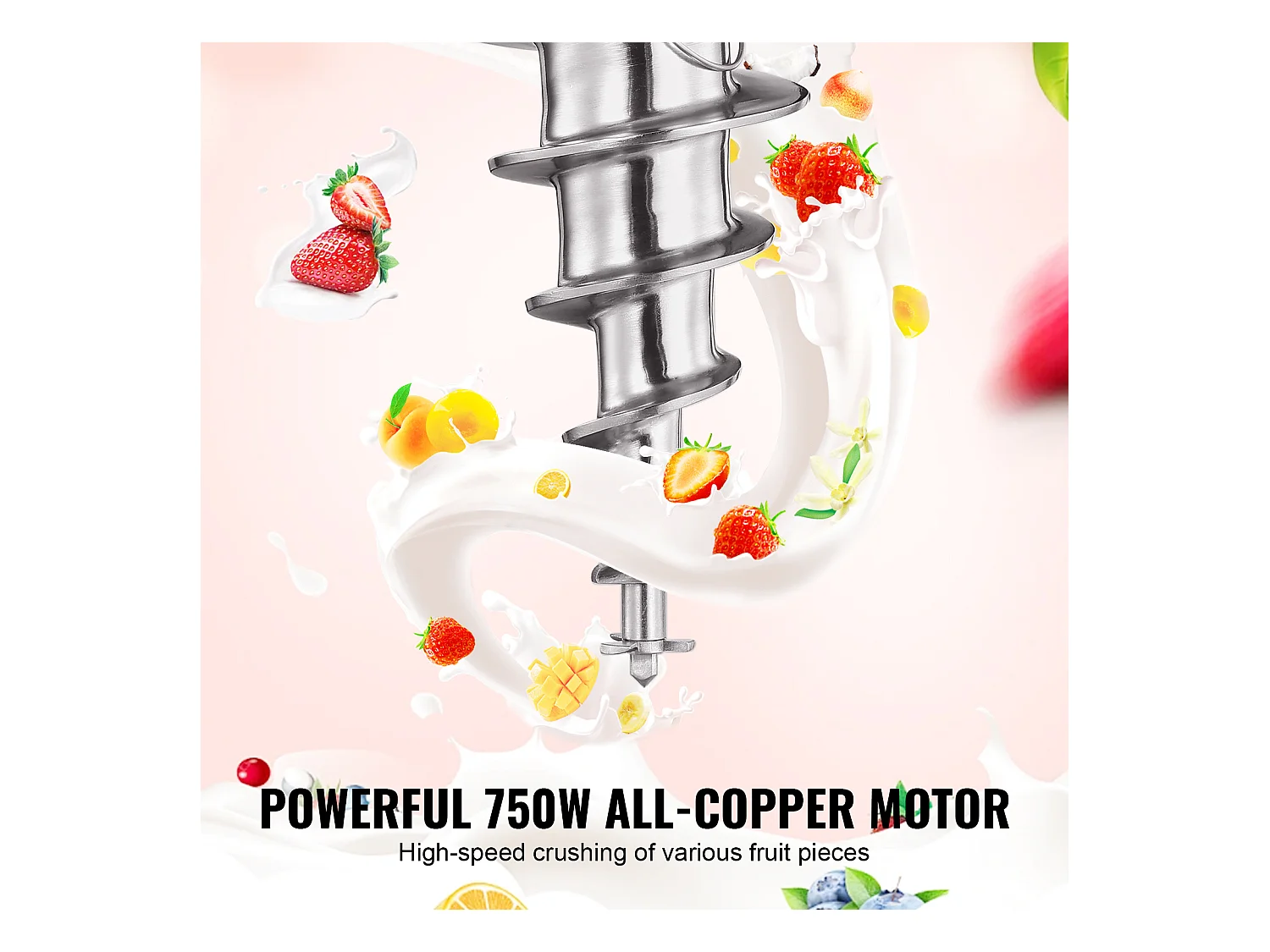 Mélangeur à Glace SucceBuy 750 W Mélangeur à Glace Agitateur, Shaker à Glace en Acier Inoxydable 304 avec Longue Poignée et Protection PC