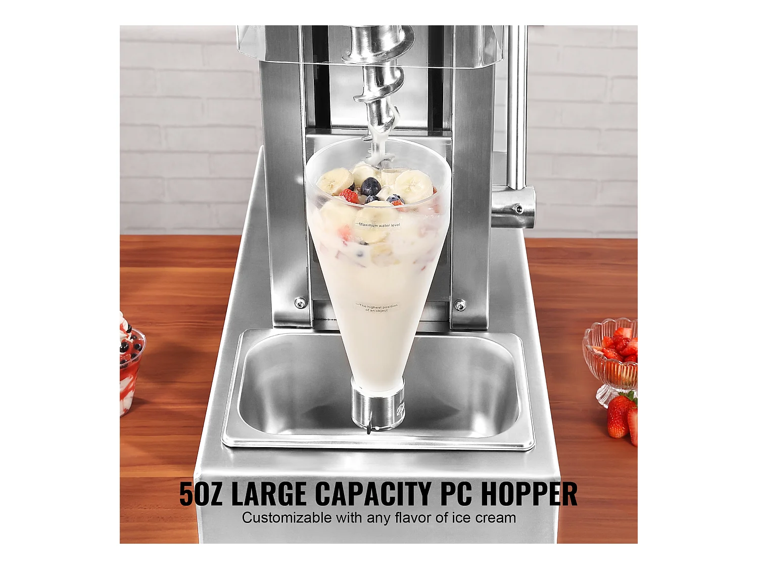 Mélangeur à Glace SucceBuy 750 W Mélangeur à Glace Agitateur, Shaker à Glace en Acier Inoxydable 304 avec Longue Poignée et Protection PC