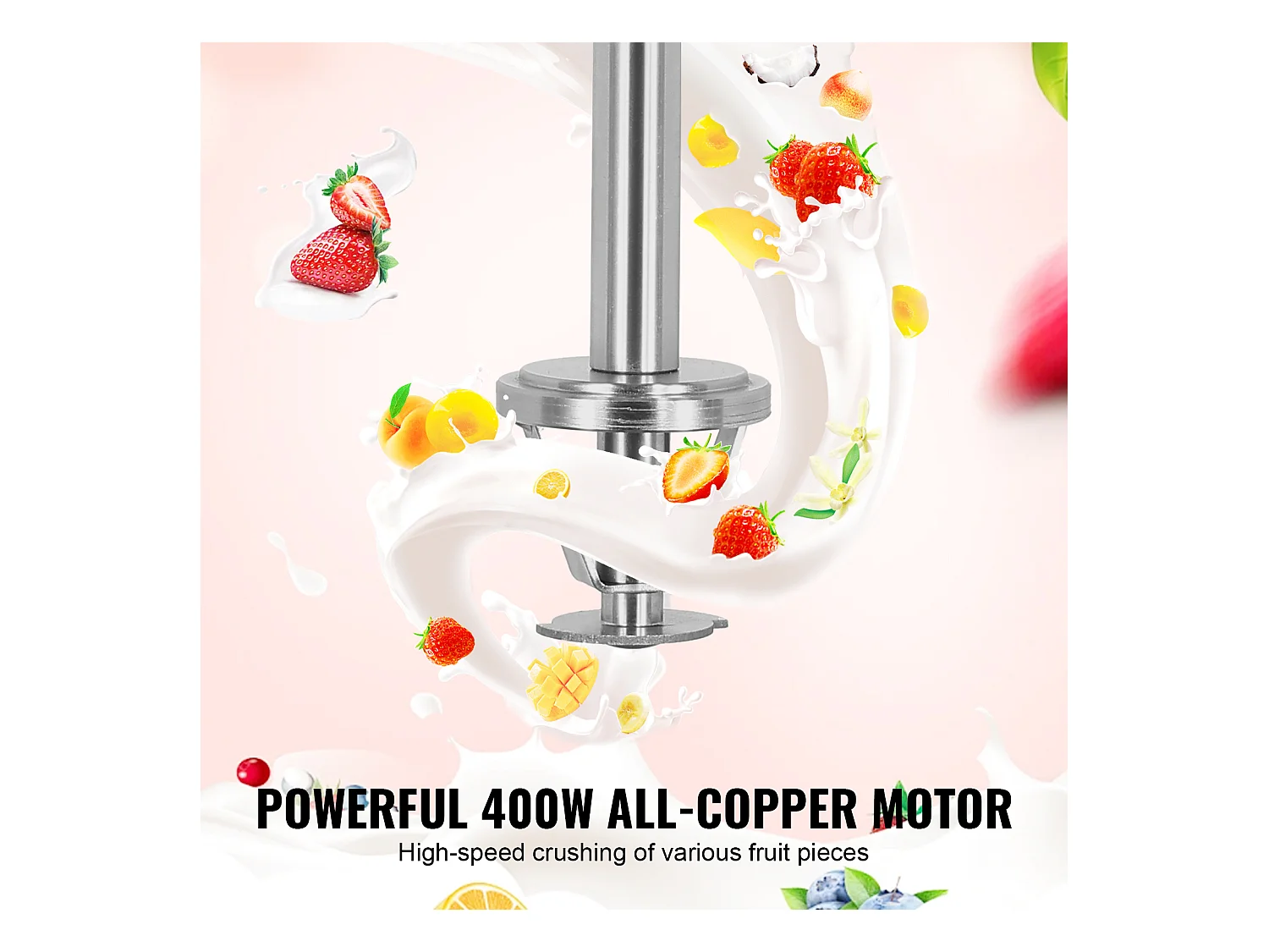 Mélangeur de Crème Glacée SucceBuy 400 W, Mélangeur, Machine à Remuer, Contrôle de Vitesse en Continu, Acier Inoxydable 304, 3 Tasses à Main