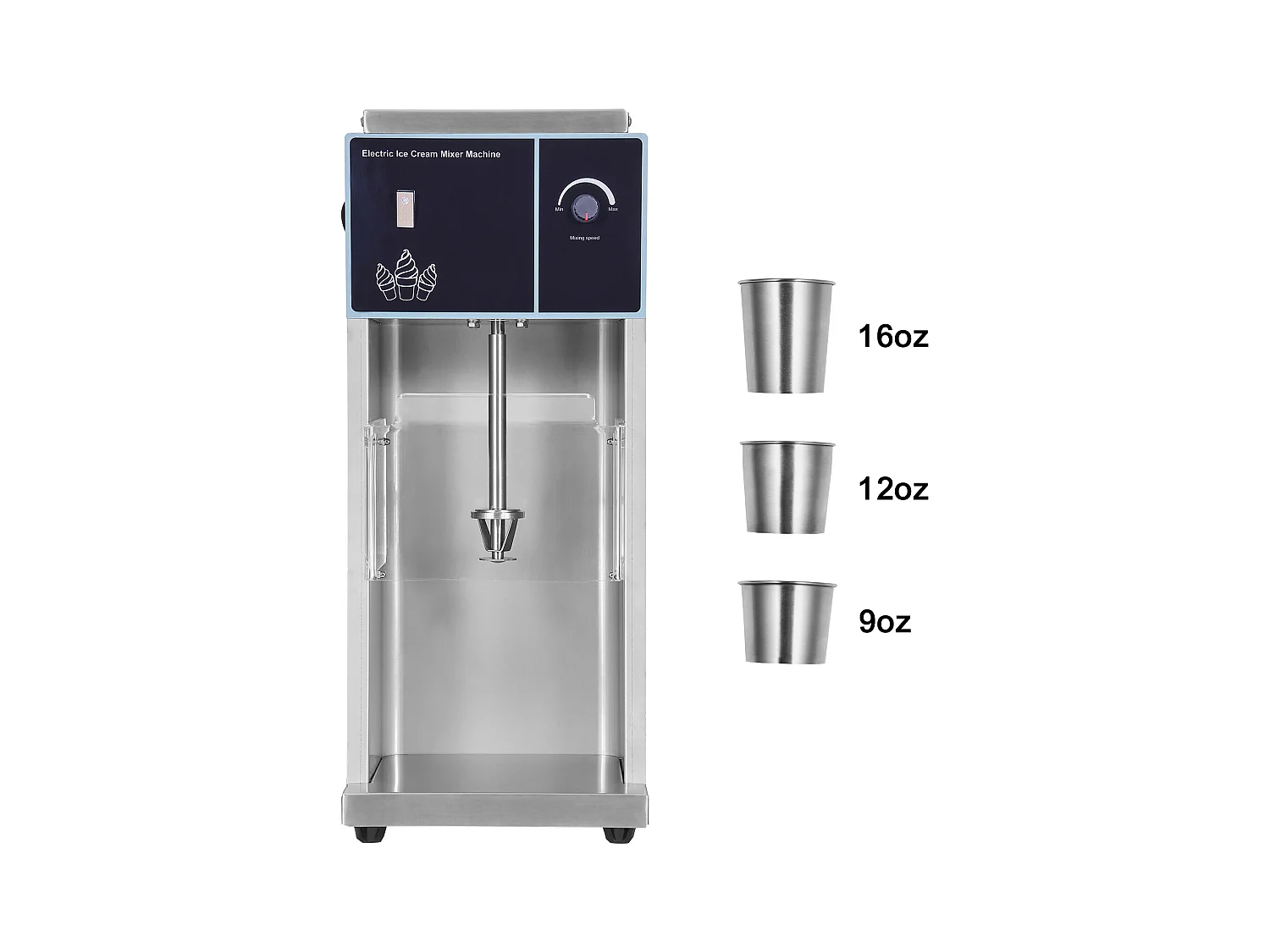 Sorbetière SucceBuy Mélangeur de Crème Glacée 400 W, Mélangeur, Machine à Remuer, Acier Inoxydable 304