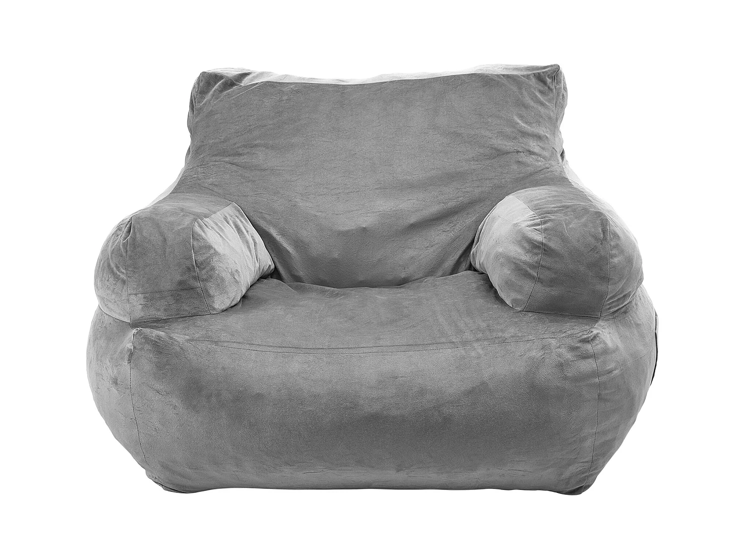 Pouf Fauteuil, SucceBuy Pouf Fauteuil avec Accoudoirs pour Adultes et Pouf Rempli de Mousse Haute Densité, Fauteuil Confortable pour Salon à Coucher, Gris