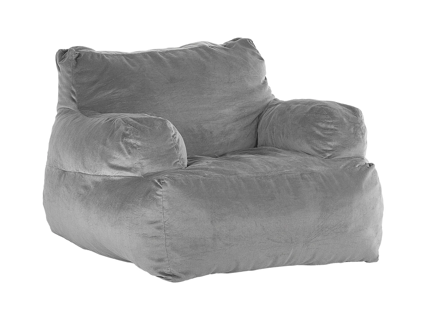 Pouf Fauteuil, SucceBuy Pouf Fauteuil avec Accoudoirs pour Adultes et Pouf Rempli de Mousse Haute Densité, Fauteuil Confortable pour Salon à Coucher, Gris