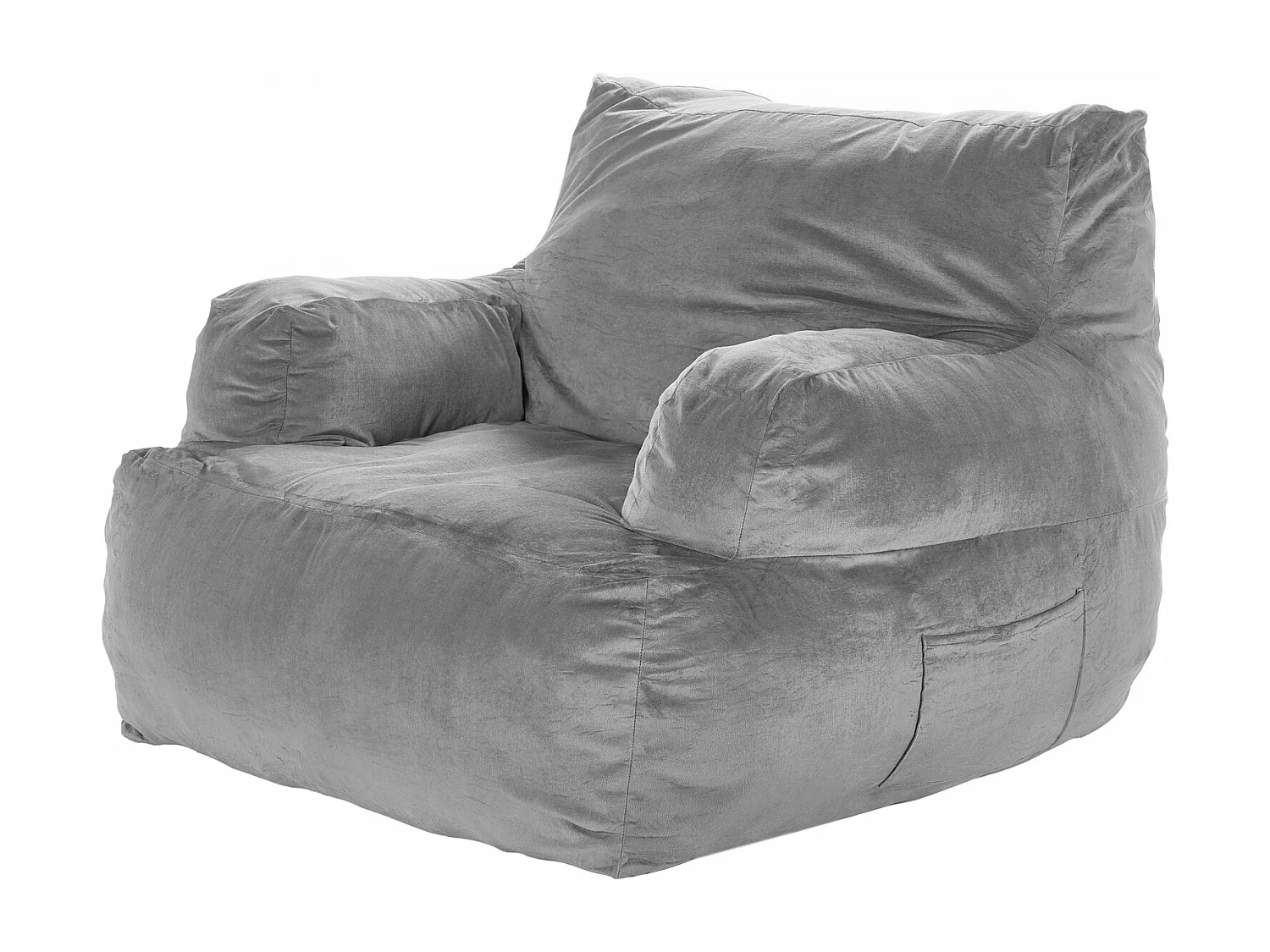 Pouf Fauteuil, SucceBuy Pouf Fauteuil avec Accoudoirs pour Adultes et Pouf Rempli de Mousse Haute Densité, Fauteuil Confortable pour Salon à Coucher, Gris