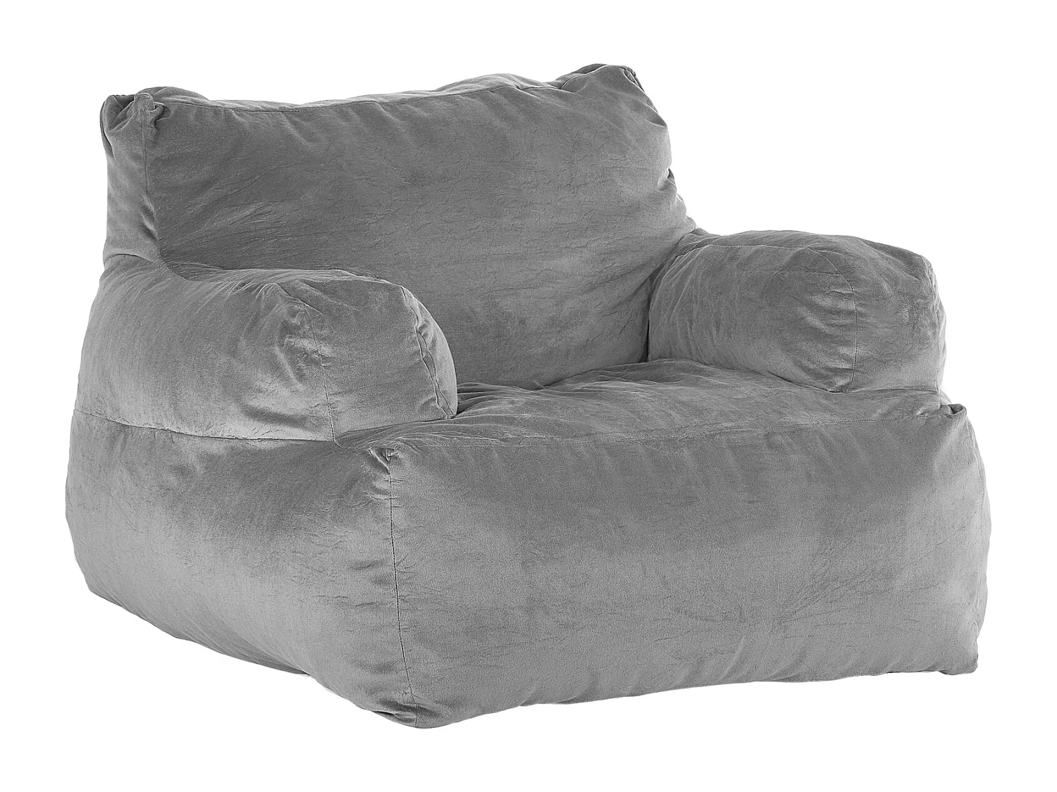 Pouf Stoel, SucceBuy Pouf Stoel met Armleuningen voor Volwassenen en Pouf Gevuld met Hoogdichtheidsschuim, Comfortabele Stoel voor Woonkamer Slaapkamer, Grijs