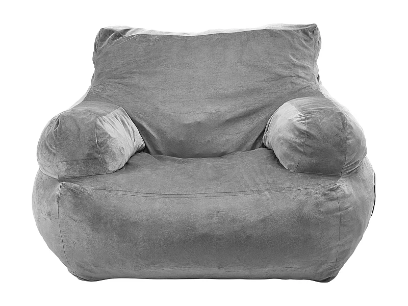 Pouf Fauteuil, SucceBuy Pouf Fauteuil avec Accoudoirs pour Adultes et Pouf Rempli de Mousse Haute Densité, Fauteuil Confortable pour Salon à Coucher, Gris
