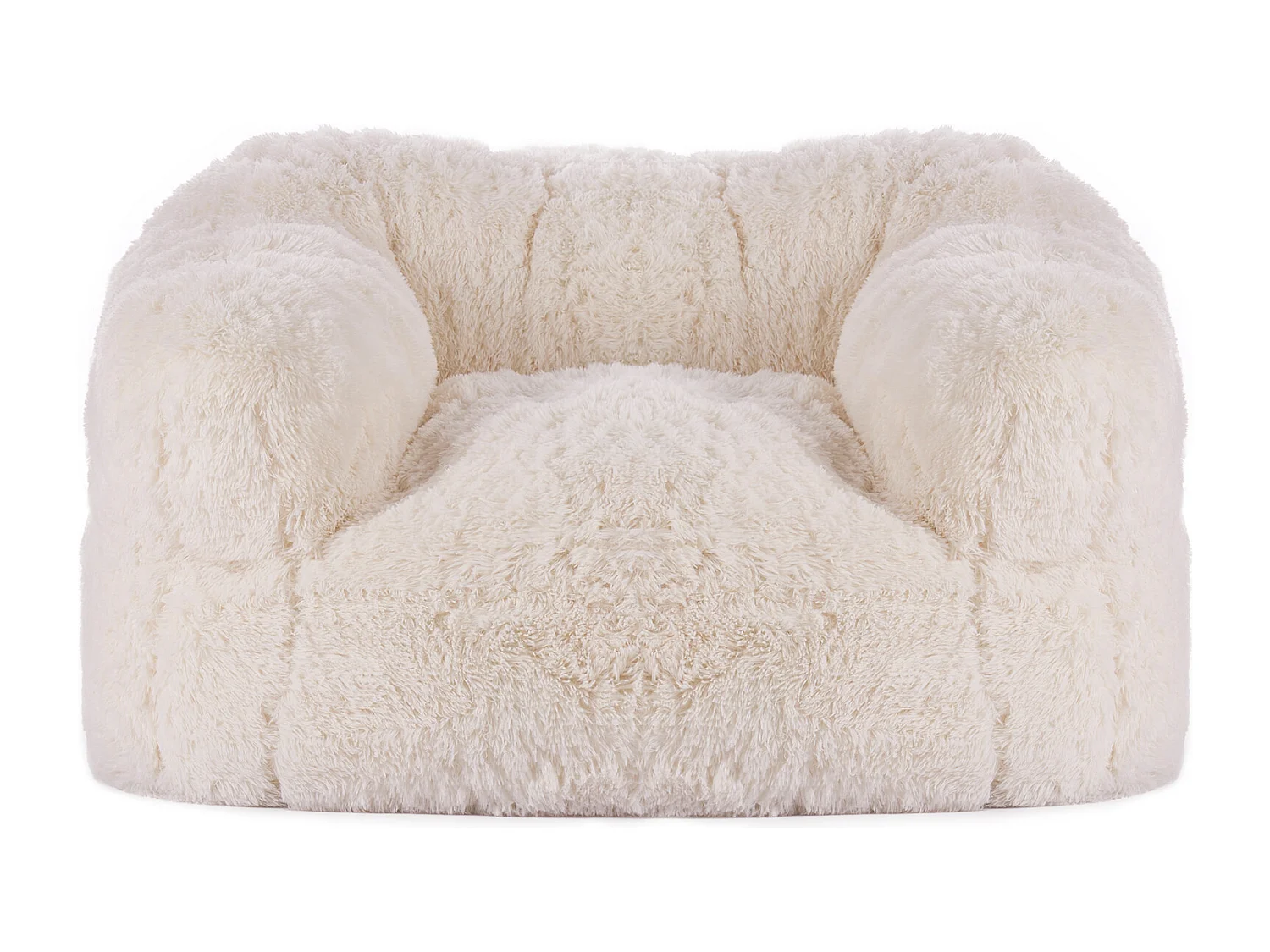 Poltrona Tipo Saco de Feijão, SucceBuy Sofá Tipo Saco de Feijão com Braços para Adulto em Peluche Bege