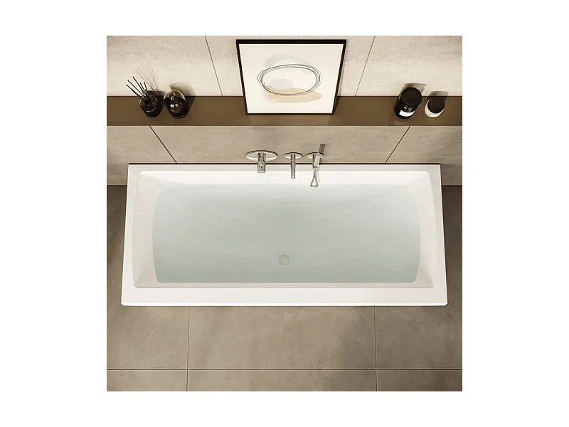 Baignoire rectangulaire VITRA Neon avec pied 180x80cm Blanc