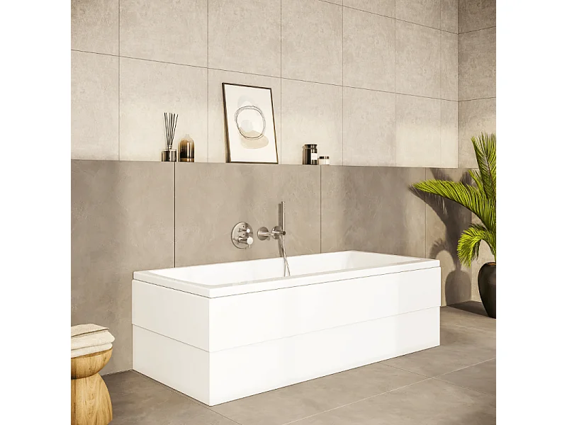 Baignoire rectangulaire VitrA Neon avec pied 180x80cm Blanc