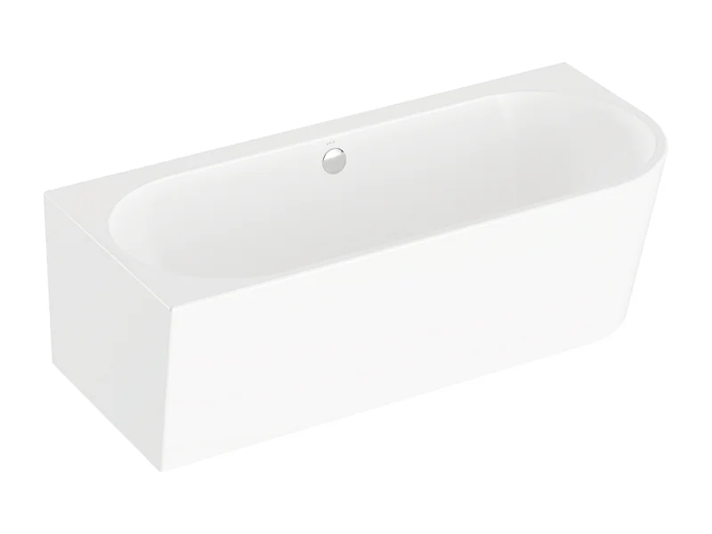 Baignoire murale angle à gauche VITRA Geo 180x80 + pieds + siphon standard