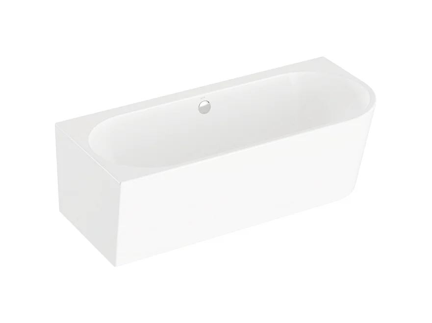 Baignoire murale angle à gauche VITRA Geo 180x80 + pieds + siphon standard