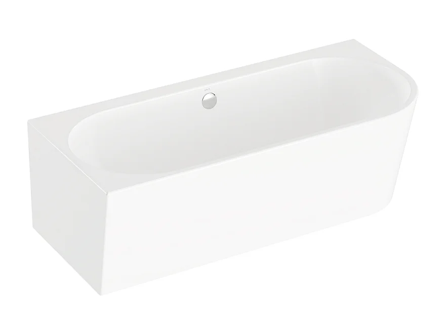 Baignoire murale angle à gauche VITRA Geo 180x80 + pieds + siphon standard