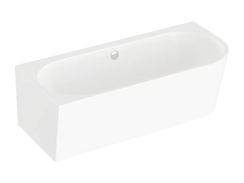 Baignoire murale angle à gauche VITRA Geo 180x80 + pieds + siphon standard