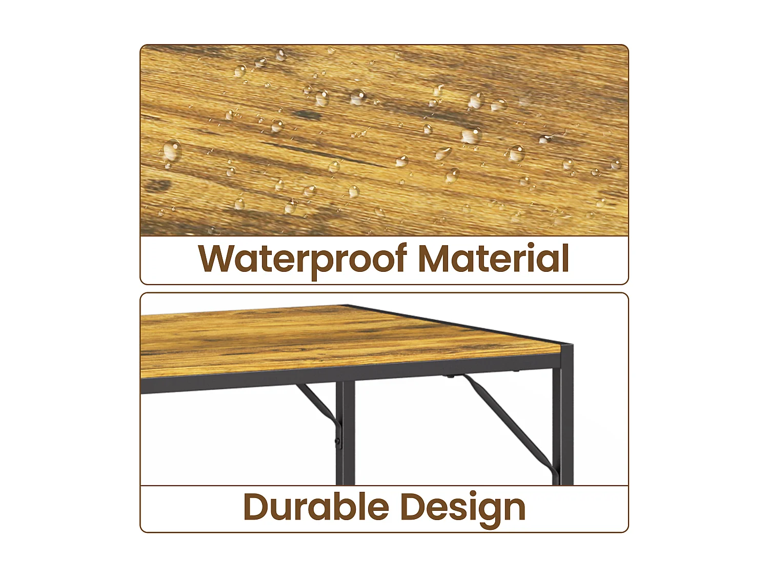 Bealife Ensemble Table de Cuisine Cadre Métal avec 2 Bancs - Retro