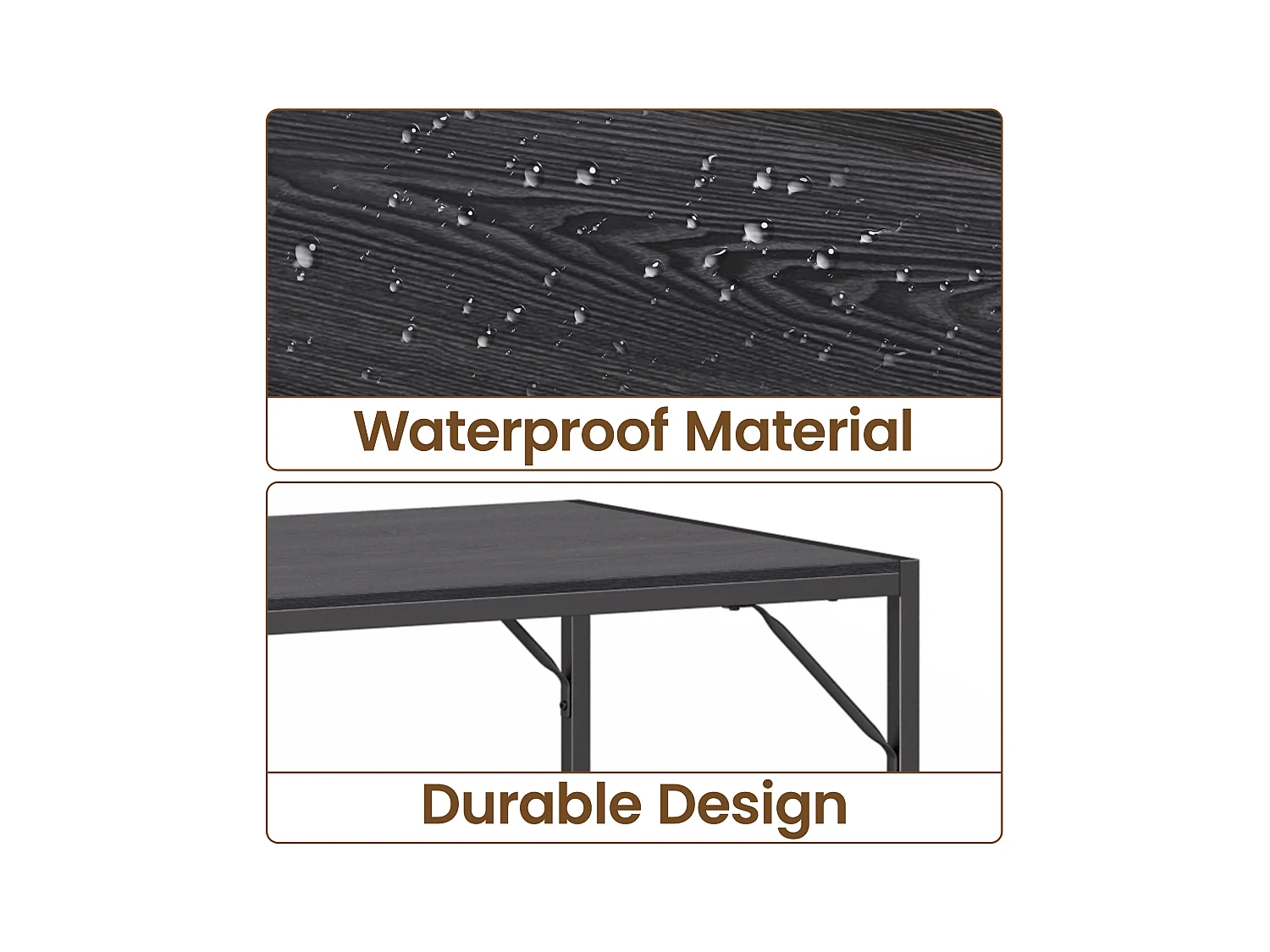 Bealife Ensemble Table de Cuisine Cadre Métal avec 2 Bancs - Noir