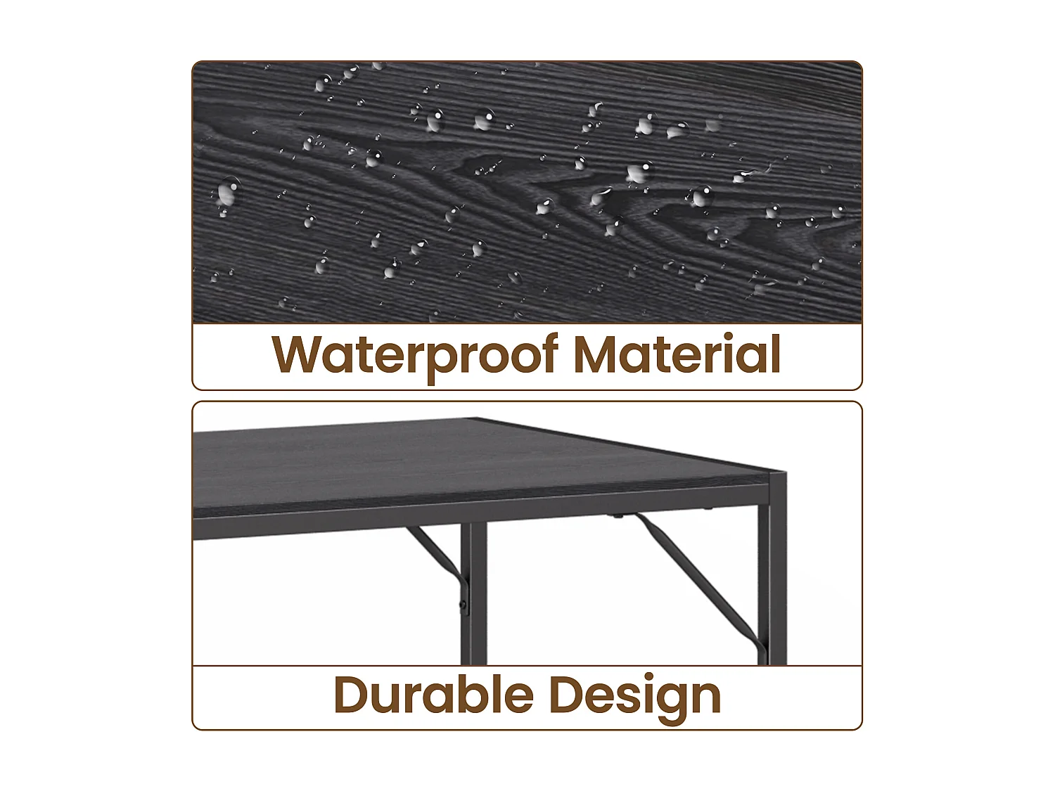 Bealife Ensemble Table de Cuisine Cadre Métal avec 2 Bancs - Noir