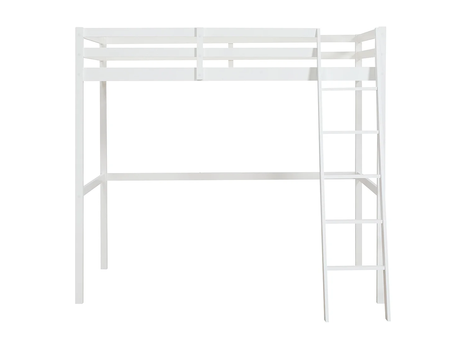 Lit mezzanine - 120 x 190 cm - Pin Massif - Blanc -  GEDEON II