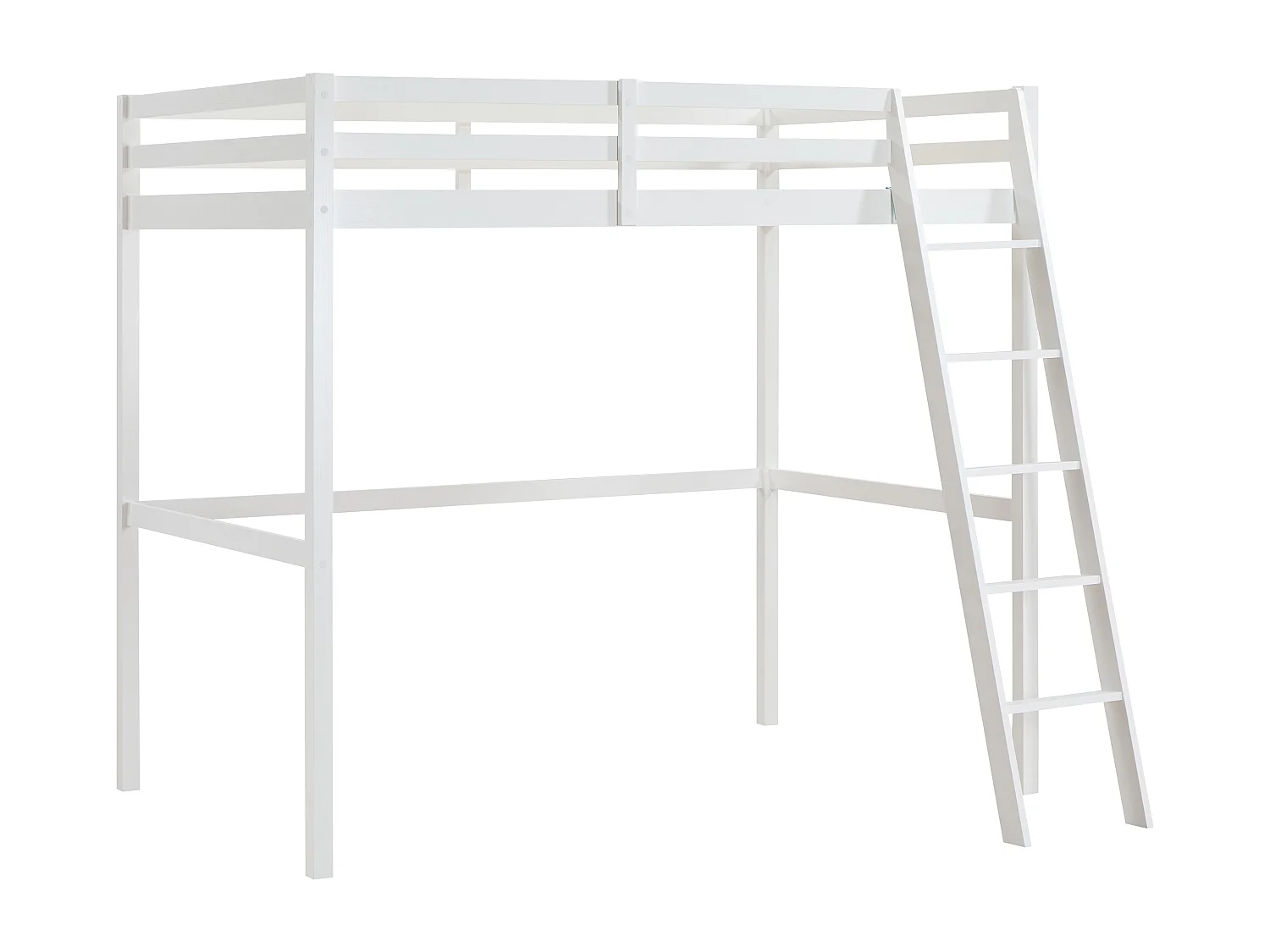 Lit mezzanine - 120 x 190 cm - Pin Massif - Blanc -  GEDEON II