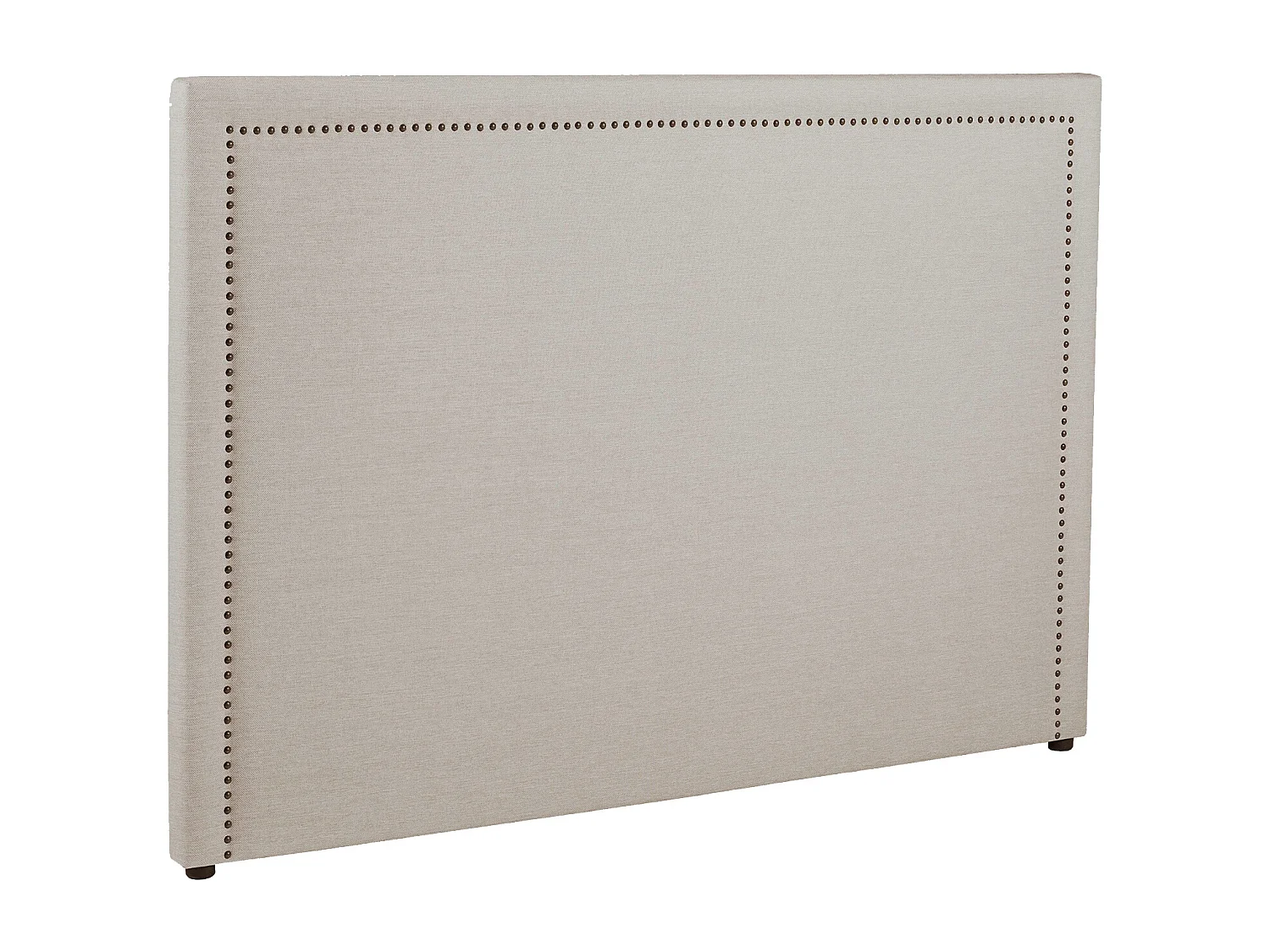 Tête de lit finition cloutée 180 cm - Tissu effet lin - Beige - ALVISE