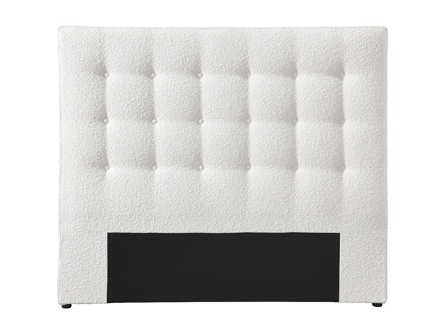 Polster-Bettkopfteil –180 cm - Bouclé-Stoff - Weiß - FRANCESCO günstig online kaufen