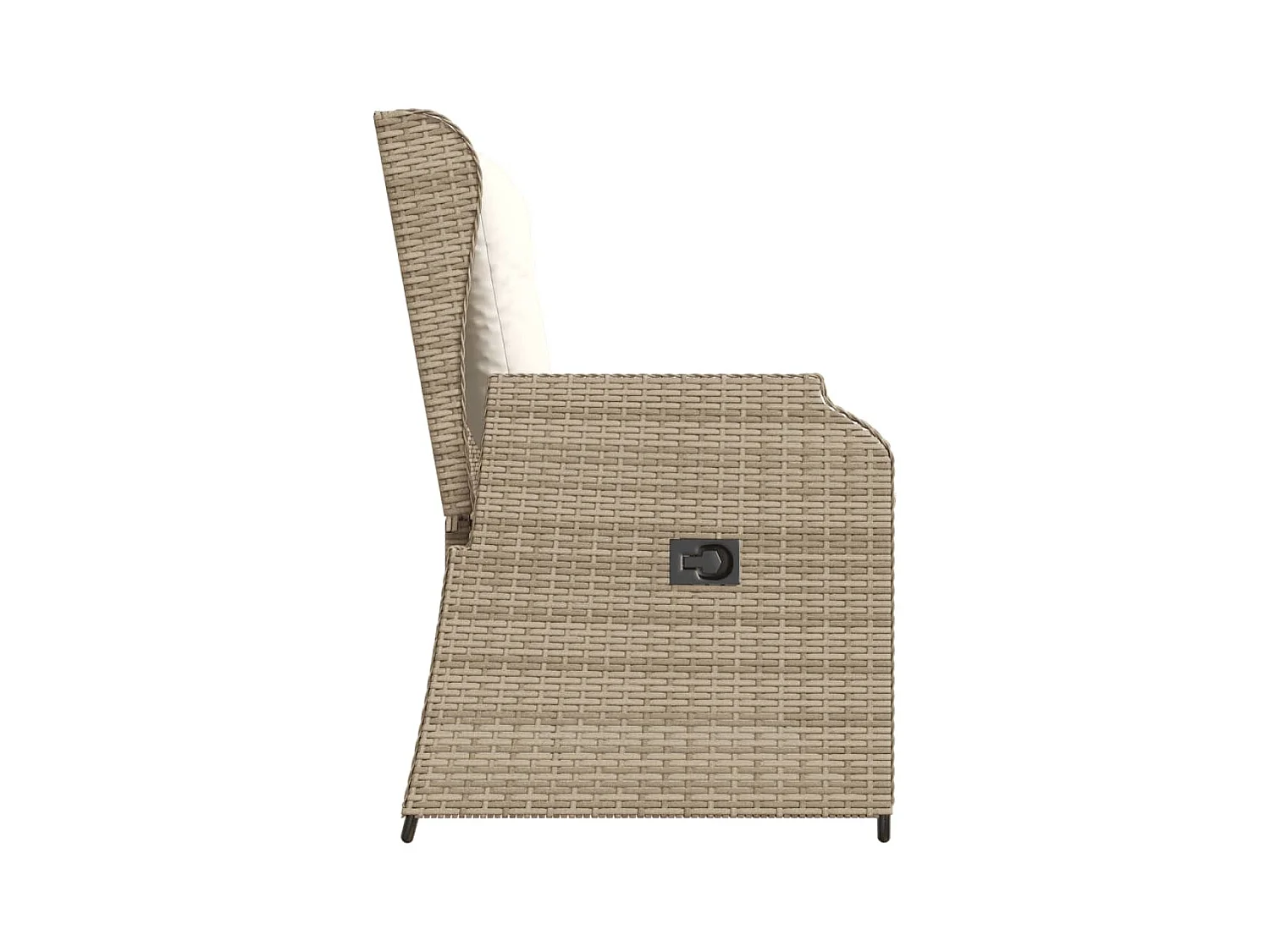 Banc inclinable de jardin avec coussins beige résine tressée