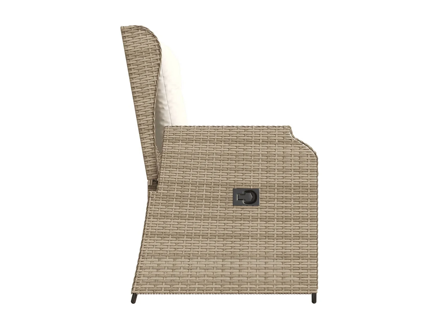 Banc inclinable de jardin avec coussins beige résine tressée