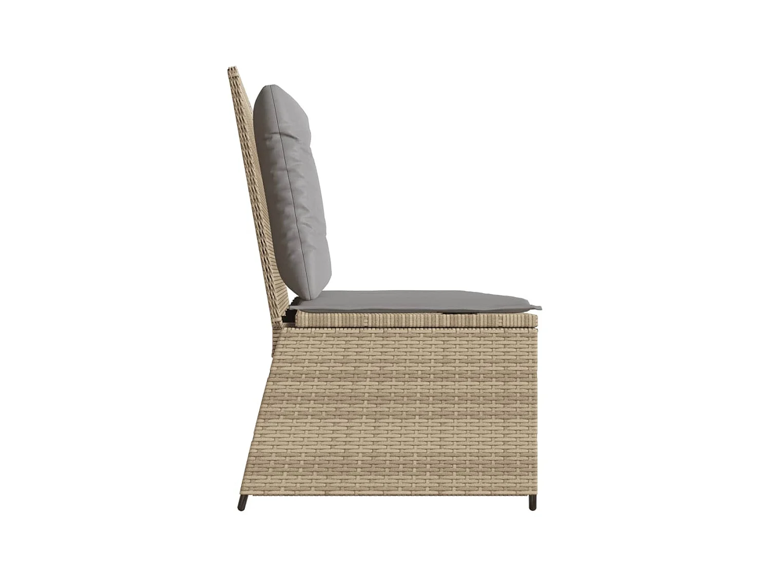 Banc inclinable de jardin avec coussins beige résine tressée