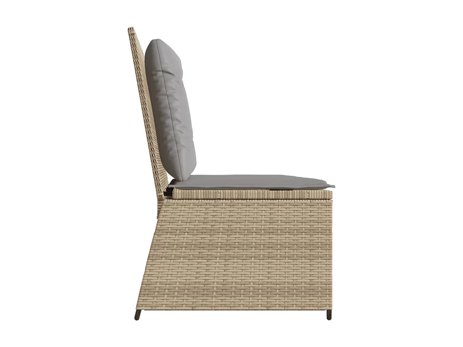 Banc inclinable de jardin avec coussins beige résine tressée
