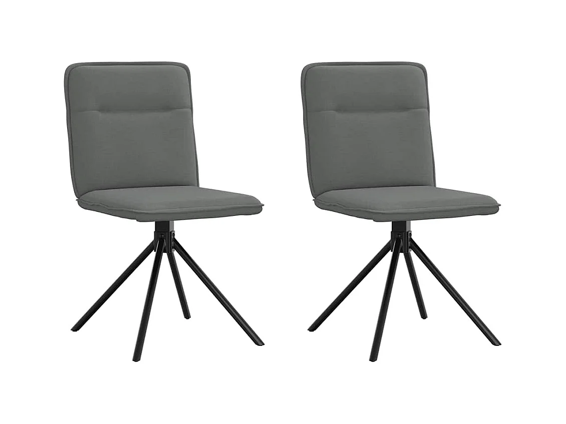 Chaises à manger lot de 2 gris foncé tissu