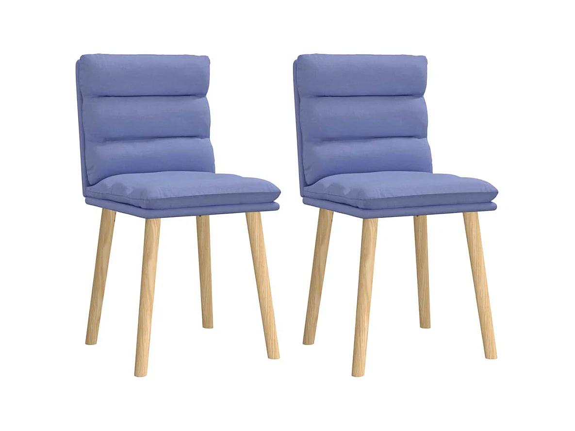 Eetkamerstoelen 2 st stof jeansblauw