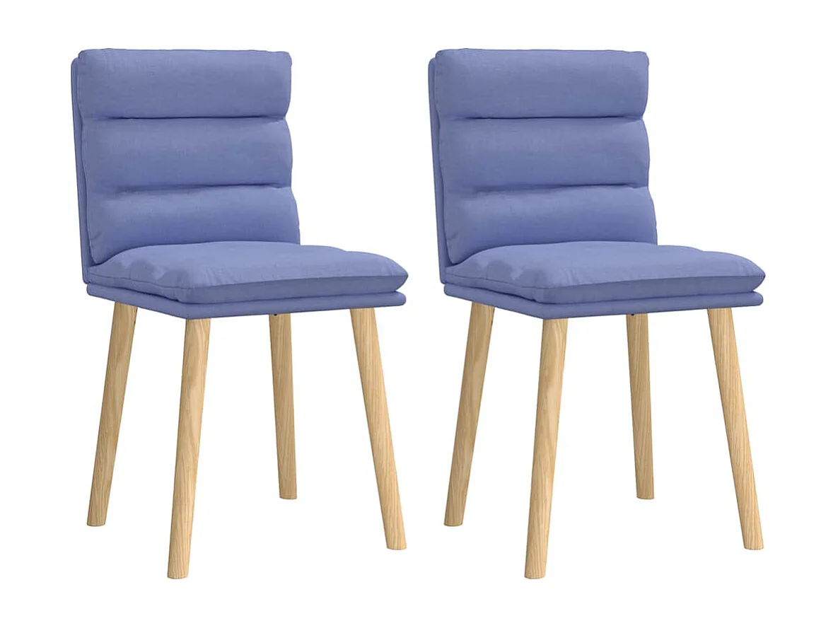 Eetkamerstoelen 2 st stof jeansblauw