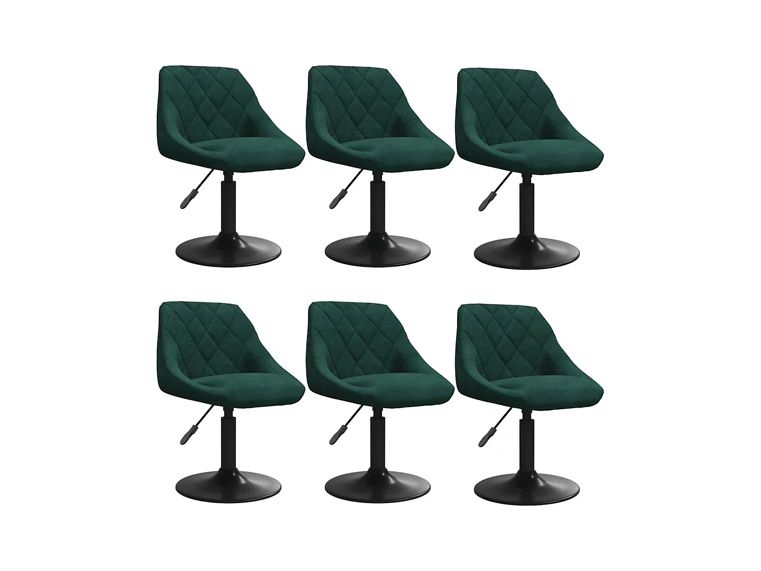 Esszimmerstühle 6 Stk. Drehbar Dunkelgrün Samt
