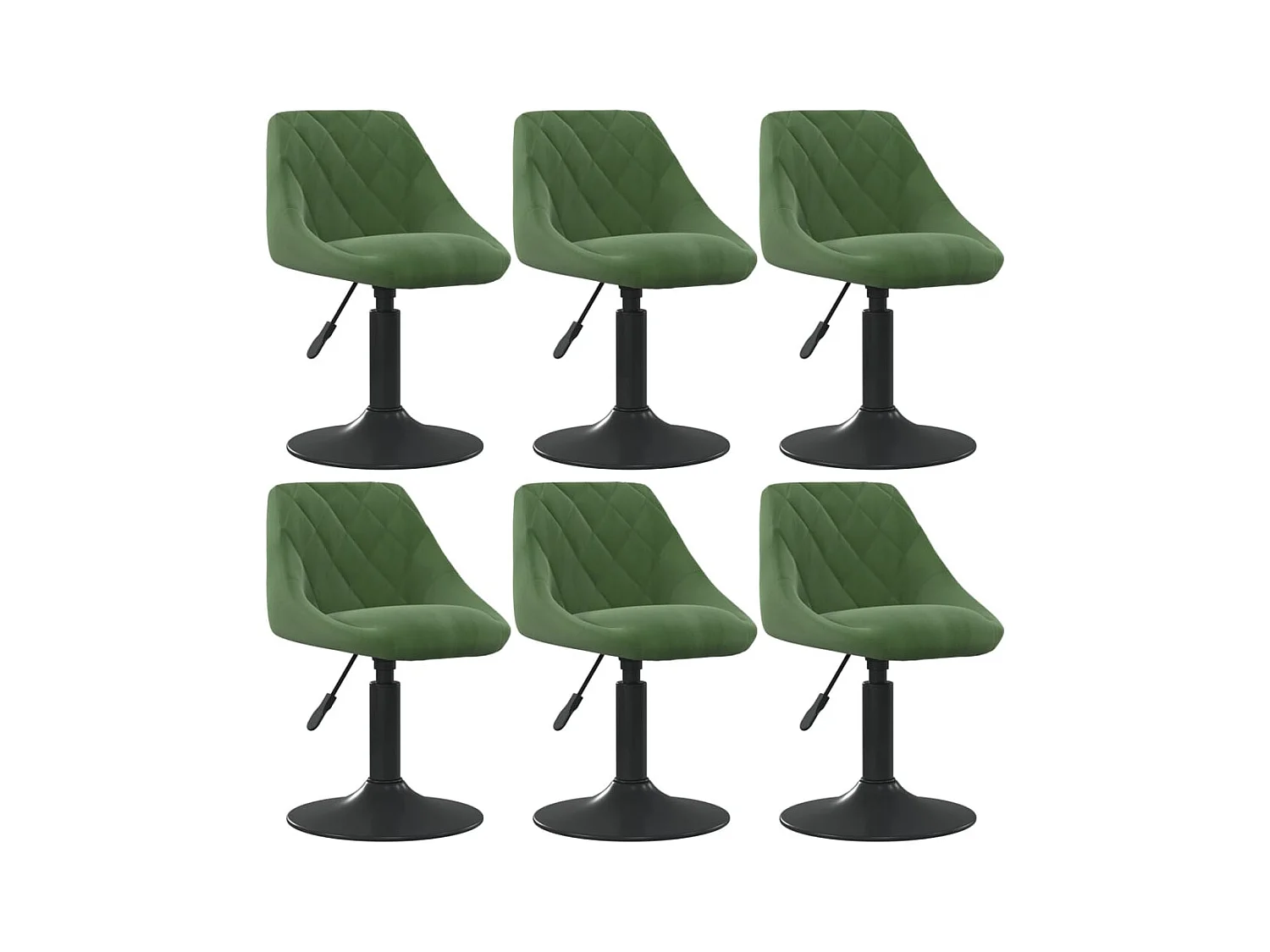 Chaises pivotantes à manger lot de 6 vert foncé velours