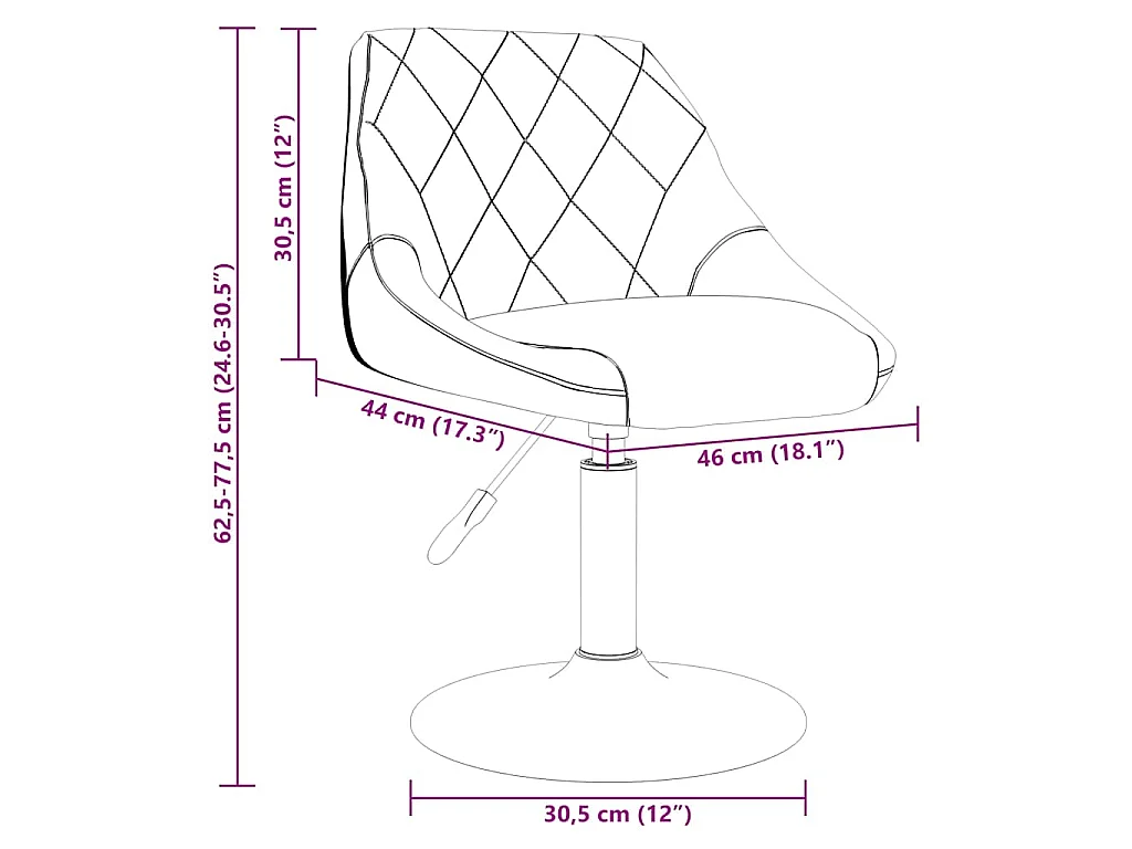 Chaises pivotantes à manger lot de 6 vert foncé velours