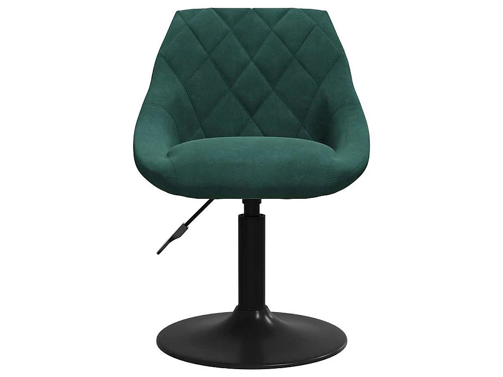 Chaises pivotantes à manger lot de 6 vert foncé velours