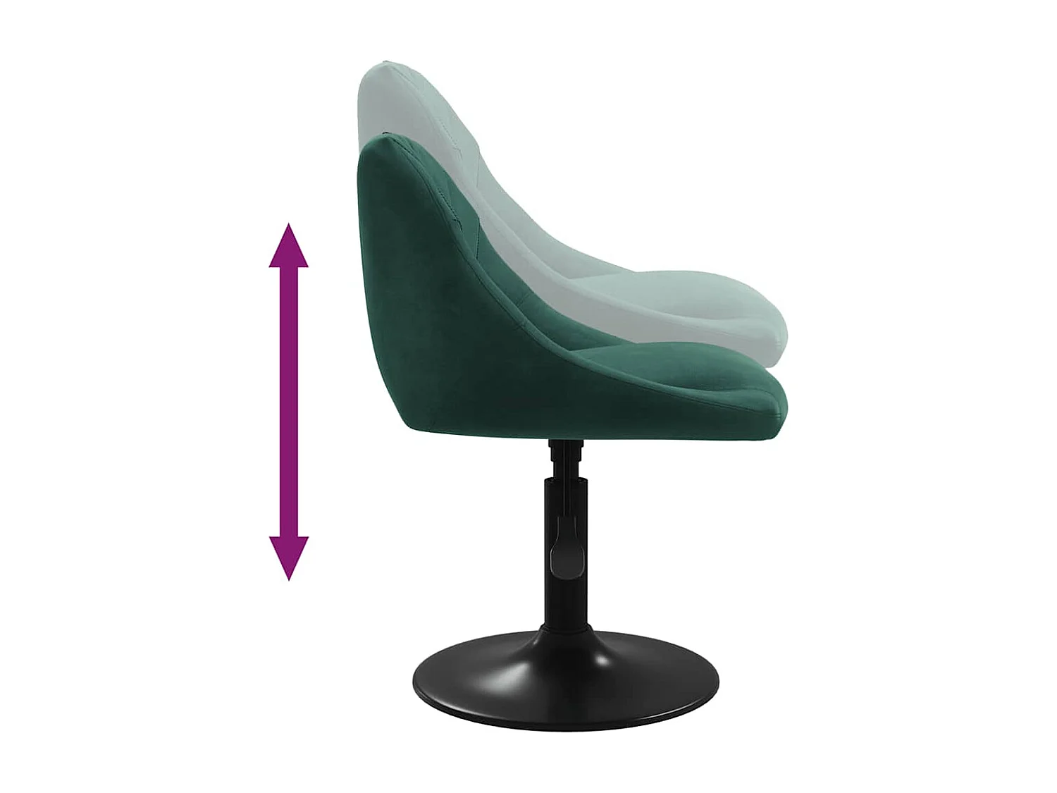 Chaises pivotantes à manger lot de 6 vert foncé velours