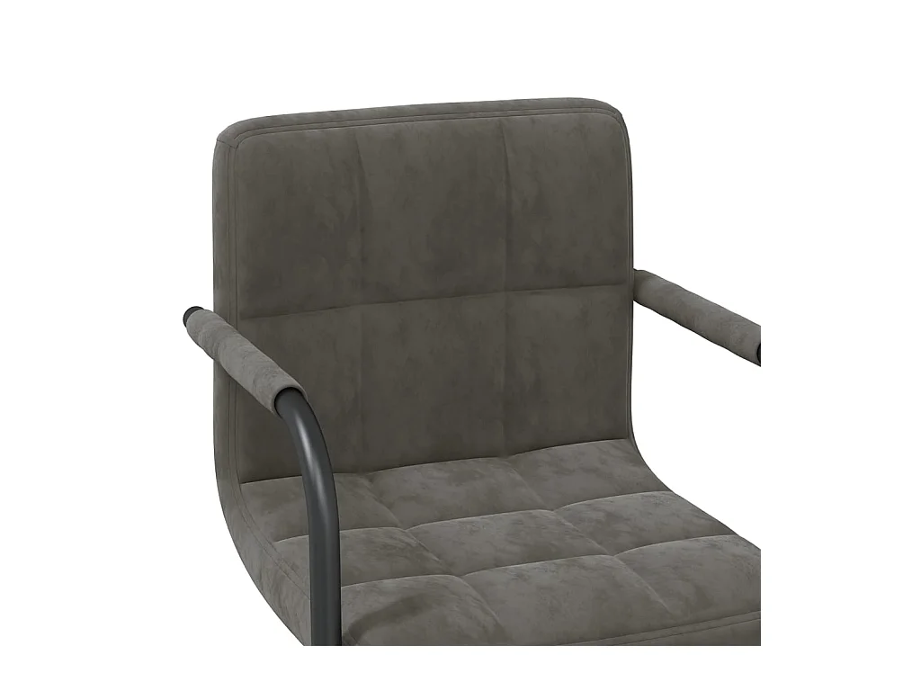 Chaises pivotantes à manger lot de 4 gris foncé velours