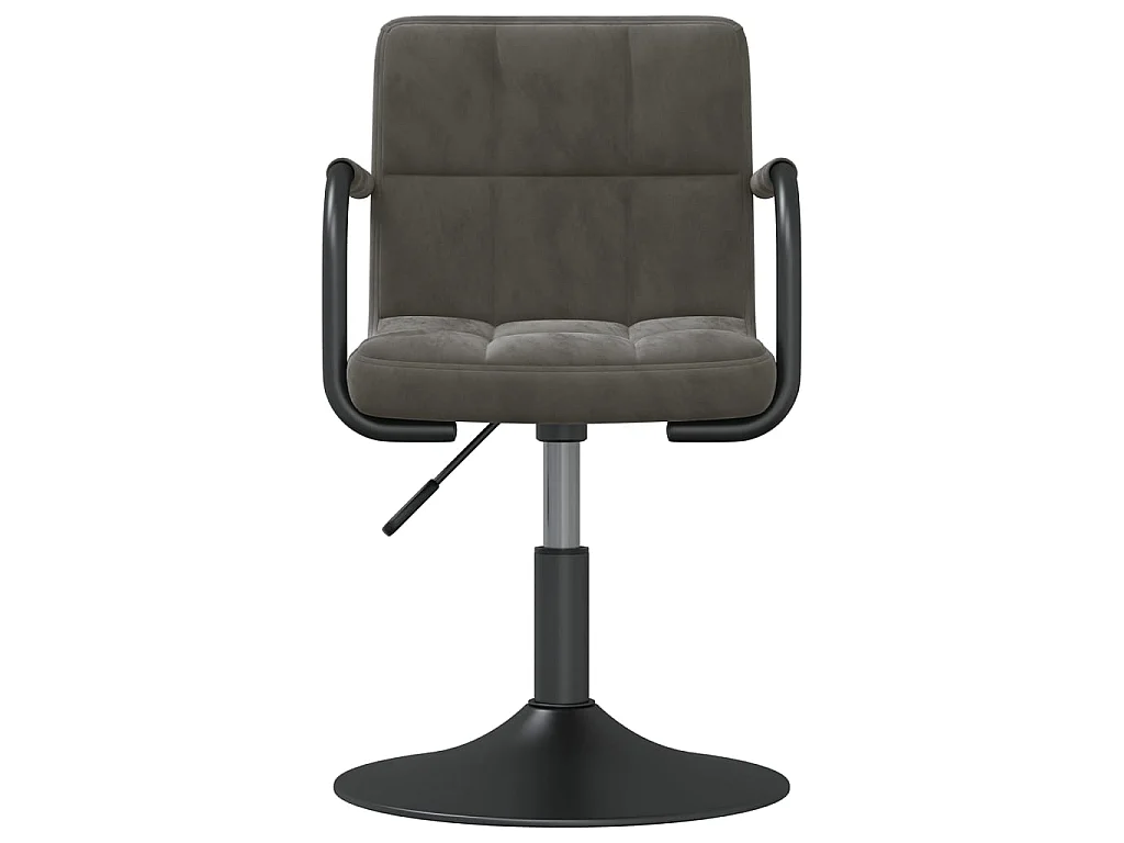 Chaises pivotantes à manger lot de 4 gris foncé velours