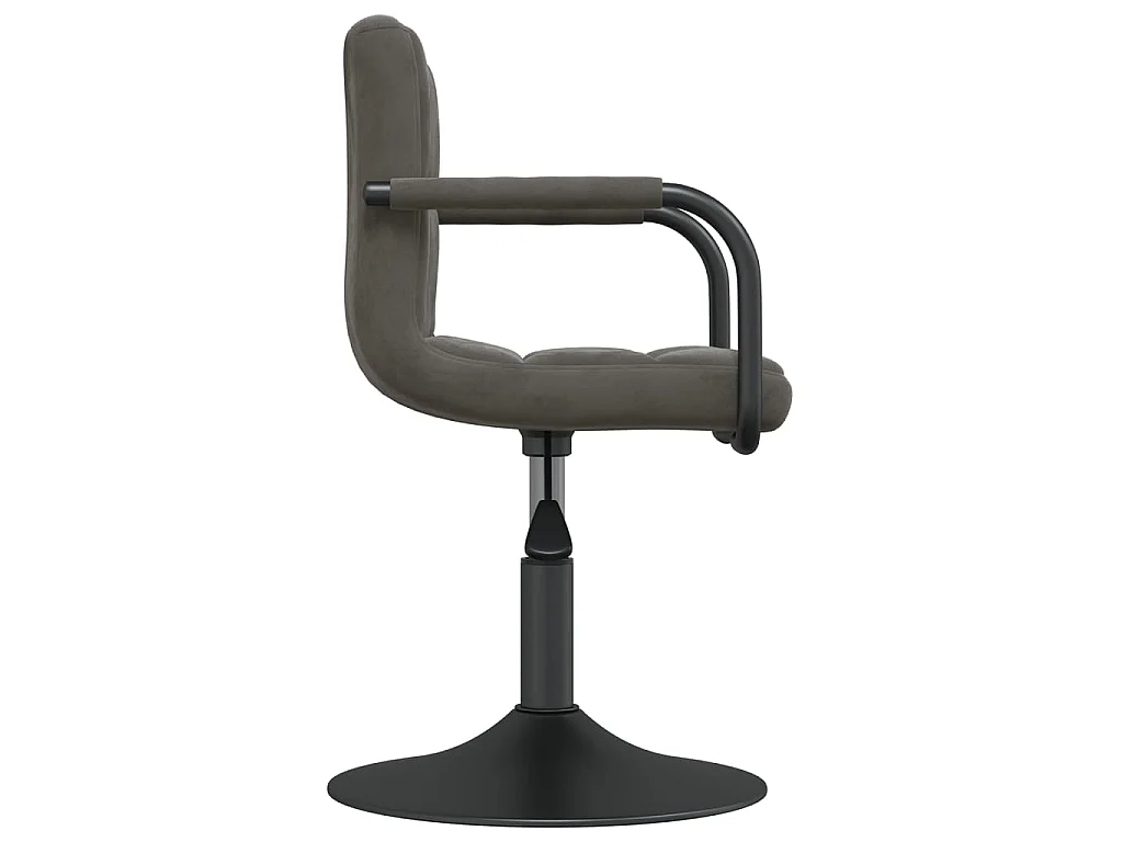 Chaises pivotantes à manger lot de 4 gris foncé velours