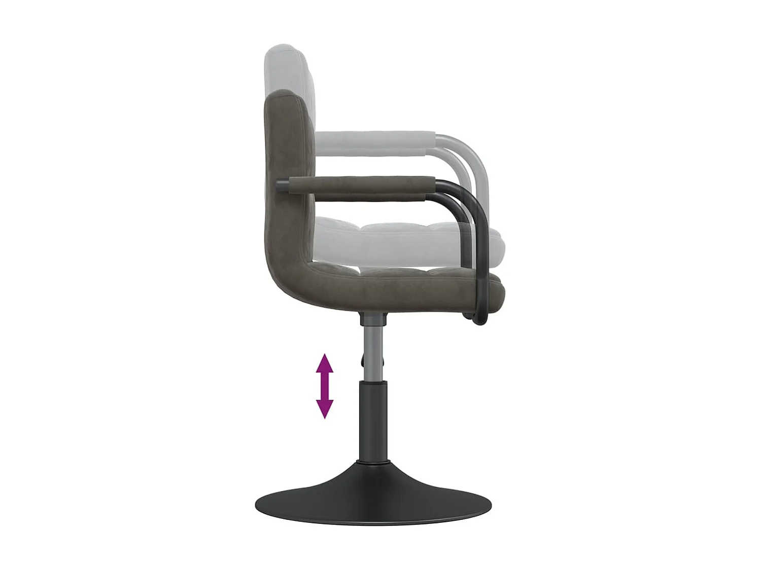 Chaises pivotantes à manger lot de 4 gris foncé velours