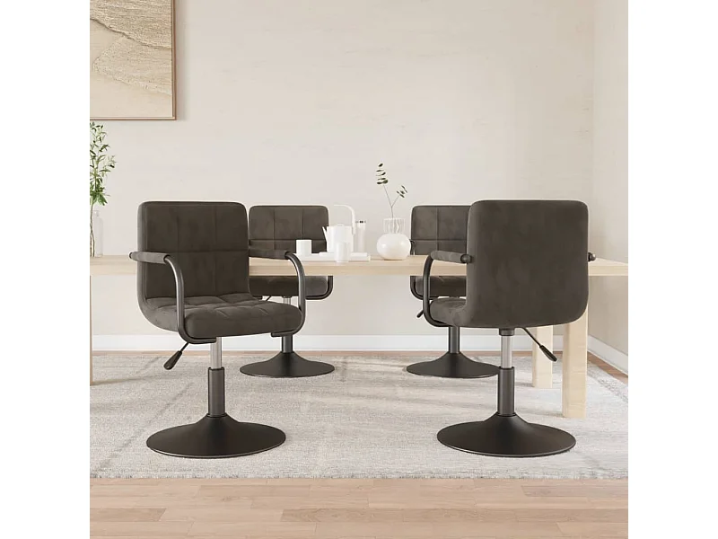 Eetkamerstoelen draaibaar 4 st fluweel donkergrijs