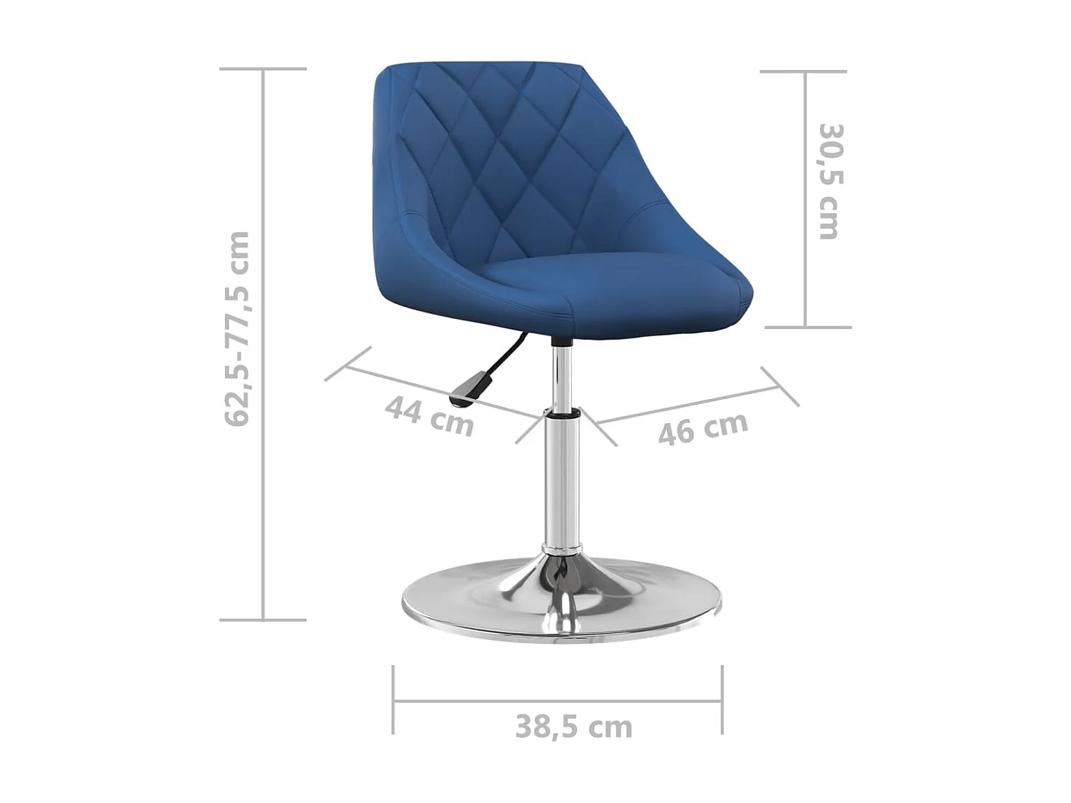 Chaises pivotantes à manger lot de 4 Bleu Velours