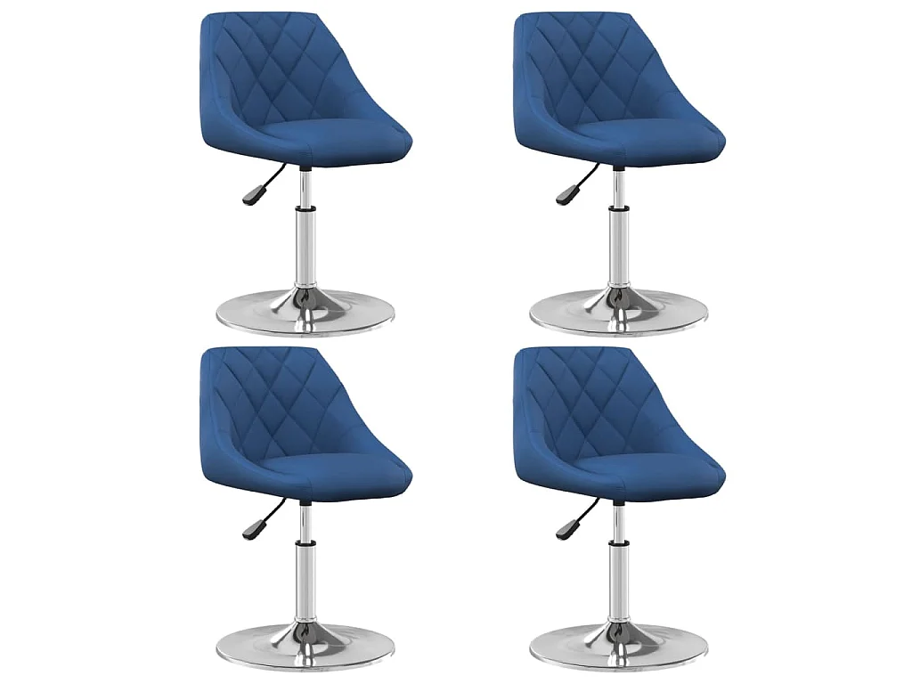 Chaises pivotantes à manger lot de 4 Bleu Velours