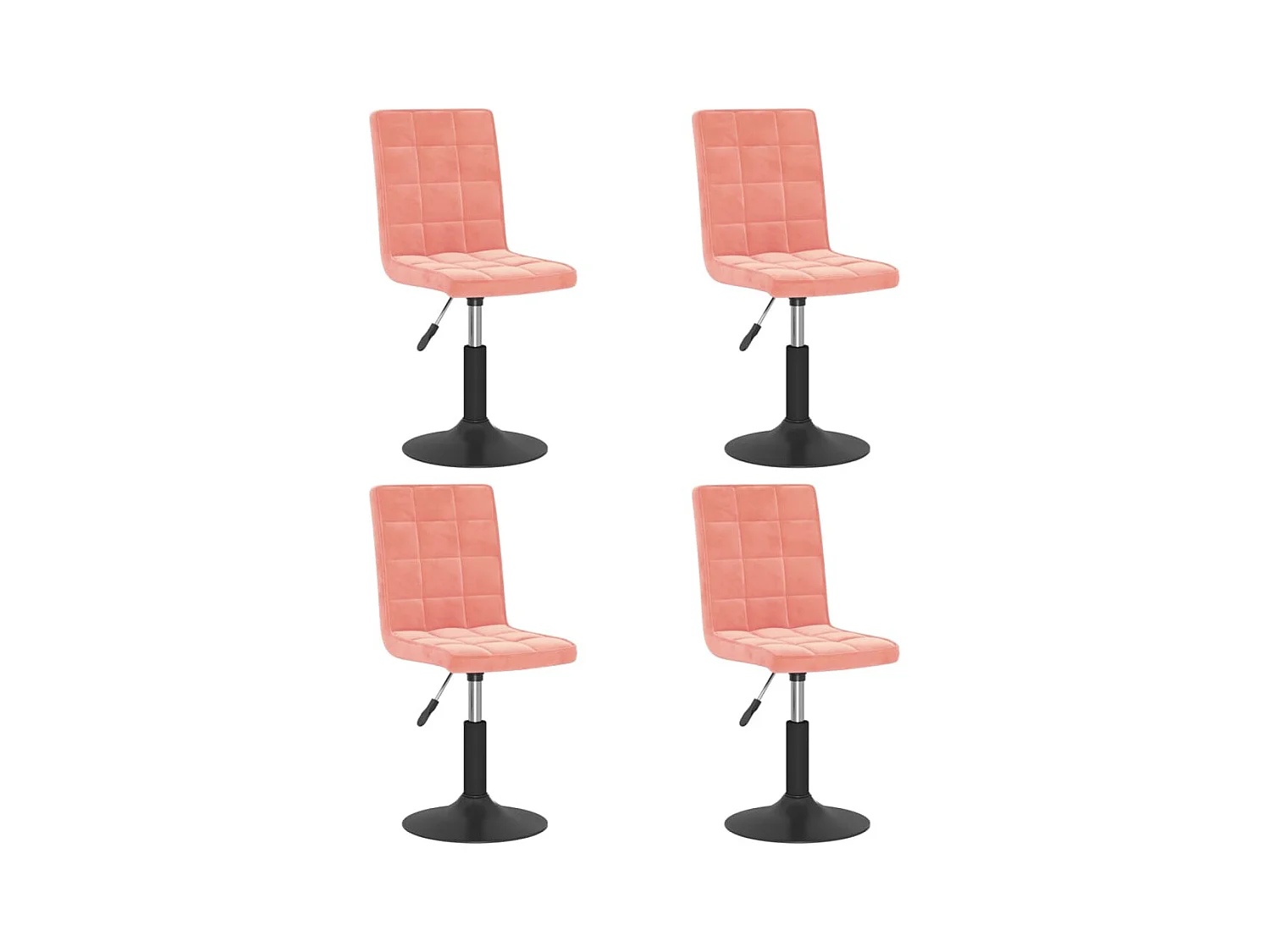 Chaises pivotantes à manger lot de 4 rose velours