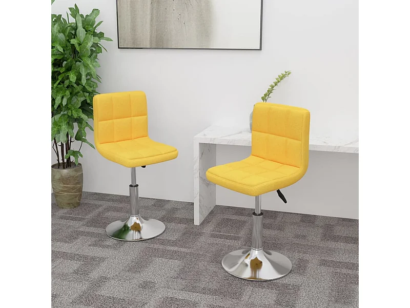 Cadeiras de jantar giratórias 2 pcs tecido amarelo